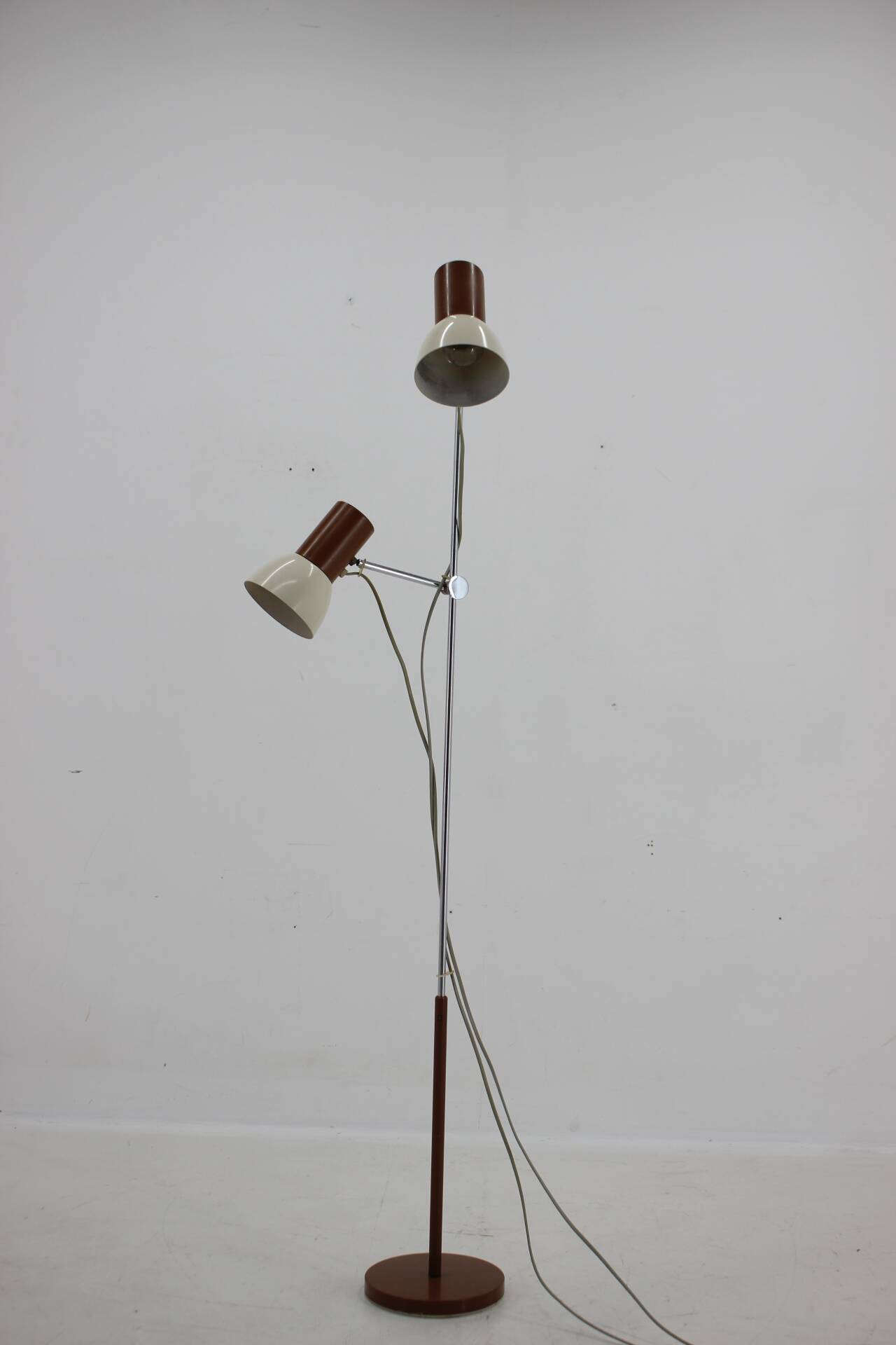 1970s chrome & metal adjustable floor lamp, czechoslovakia