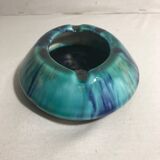 Old ceramics ceramic ashtray morvan blue green vintage enamel
