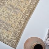 Tapis de couloir Oushak noué à la main