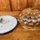 Vintage amber molded glass ceiling light