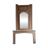 Cheminée et trumeau de château XVIIIe en chêne