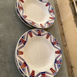 Set of 4 deep plates from Moulin des Loups, vintage.