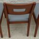 Set of 6 cherry wood style chairs with gray imitation leather seat