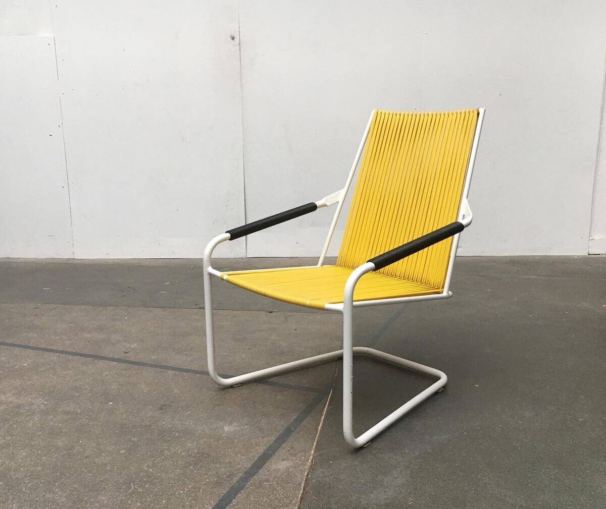 Mid-century Modern German Mauser stackable garden chairs, set of 3.