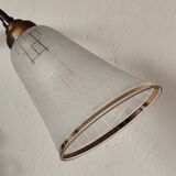 Bronze wall light with 2 lights and 2 granite glass tulips