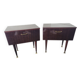 Pair of mahogany bedside tables