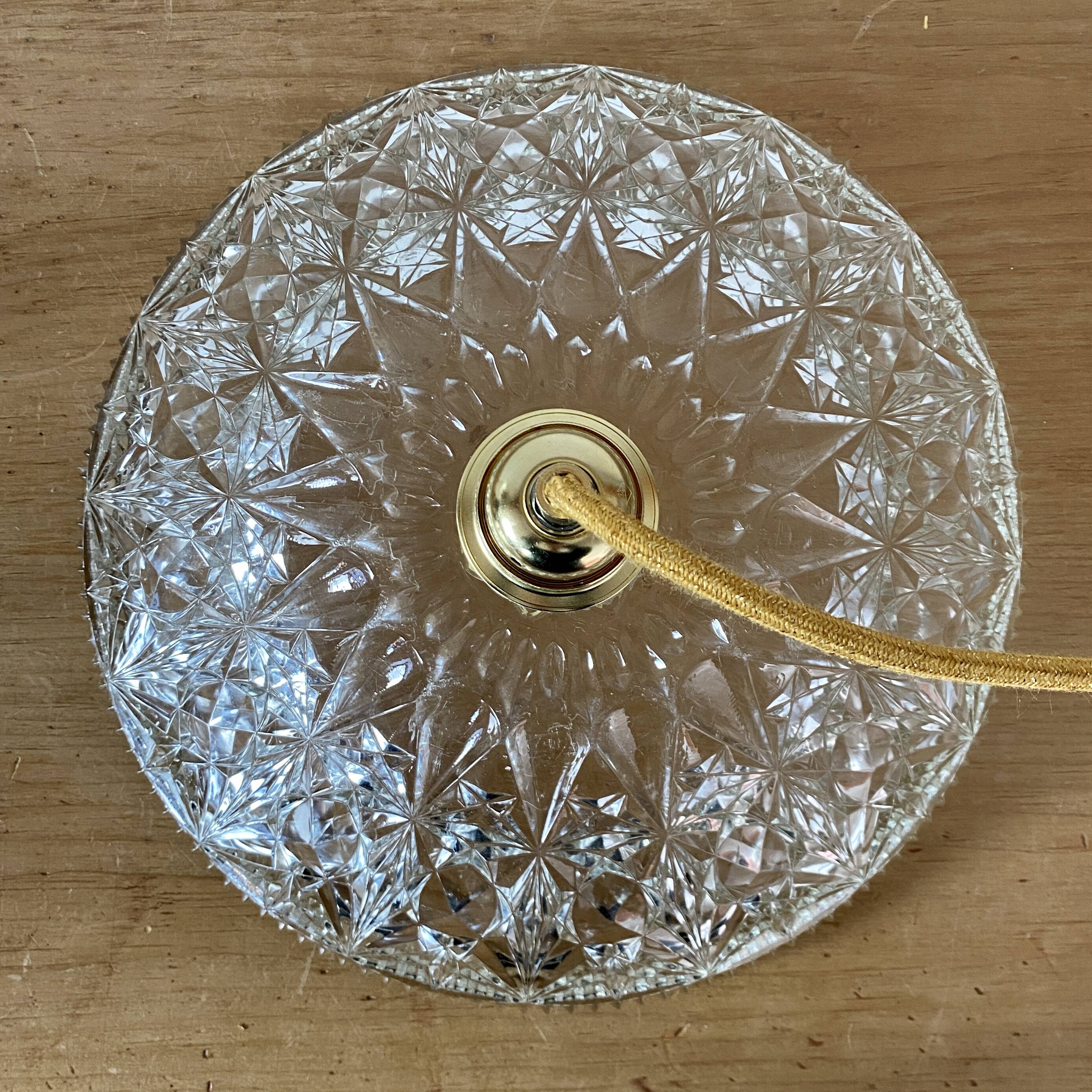 Vintage glass lampshade pendant light - tableware collection -