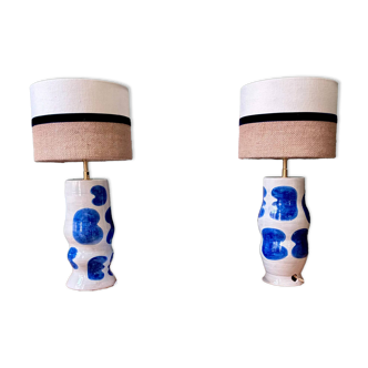 "Initial" SPOT x ATOME lamp pair in ceramic - 2026 (Royal blue)