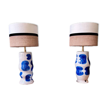 "Initial" SPOT x ATOME lamp pair in ceramic - 2026 (Royal blue)