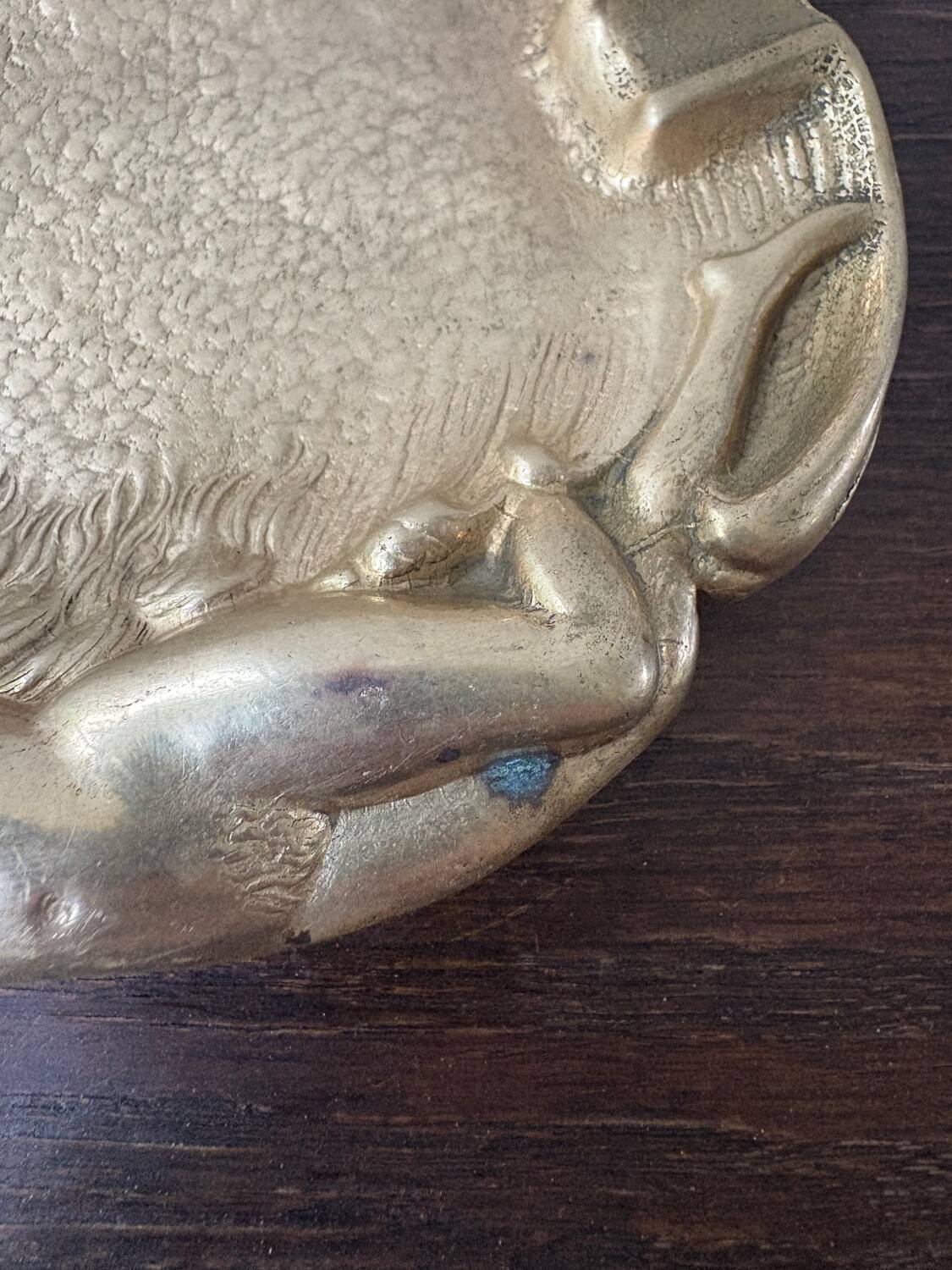 Art Nouveau bronze ashtray with a naked woman