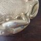 Art Nouveau bronze ashtray with a naked woman