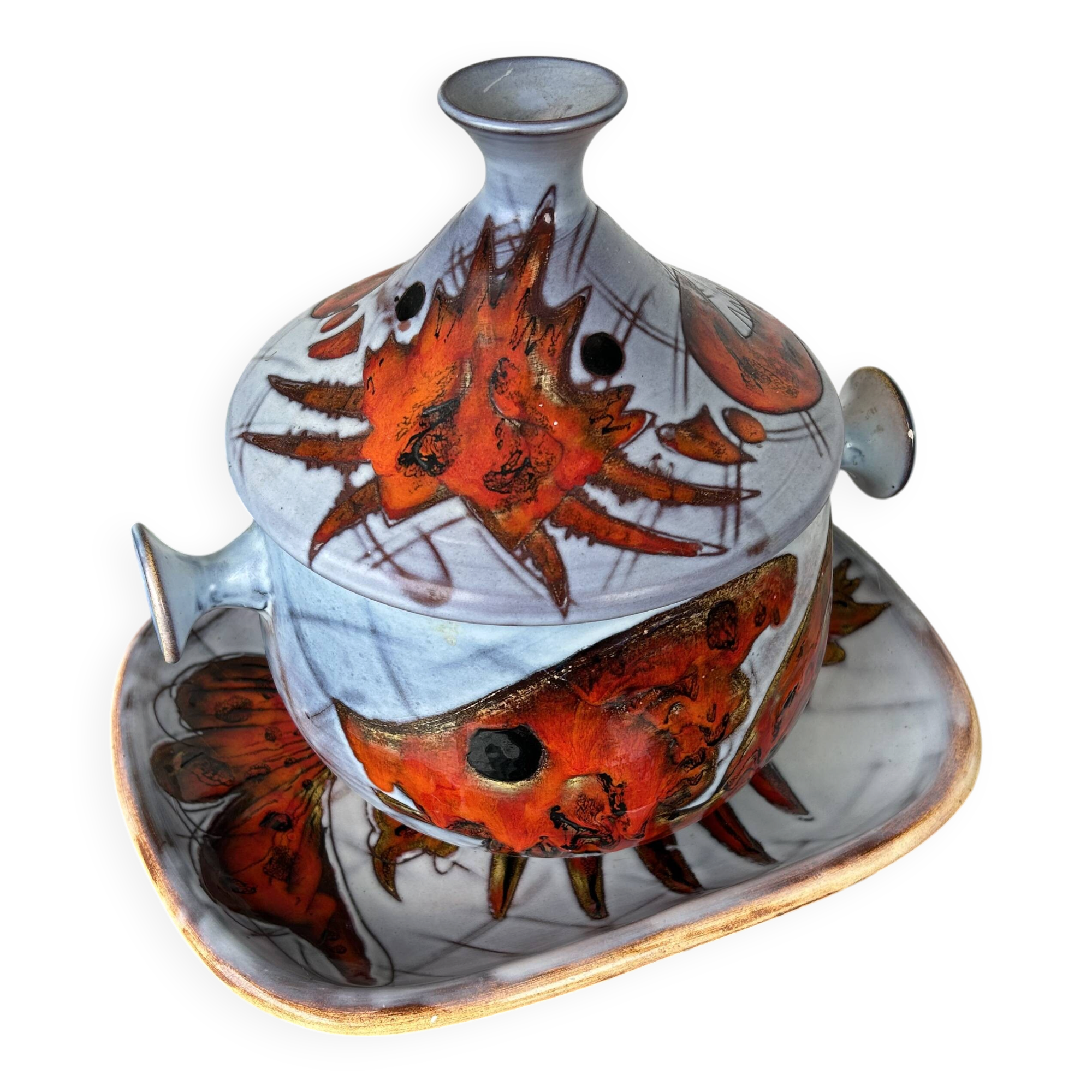 soup tureen and earthenware dish Monique Pansier Brunner