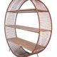 Supersonix leather braiding shelf, solid oak tablet / black structure / D140cm - BRAND BOQA