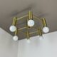 Brass Italian Stilnovo Style Atomic Space Age Ceiling Light Sconces, Italy