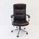 German office armchair black leather 70s