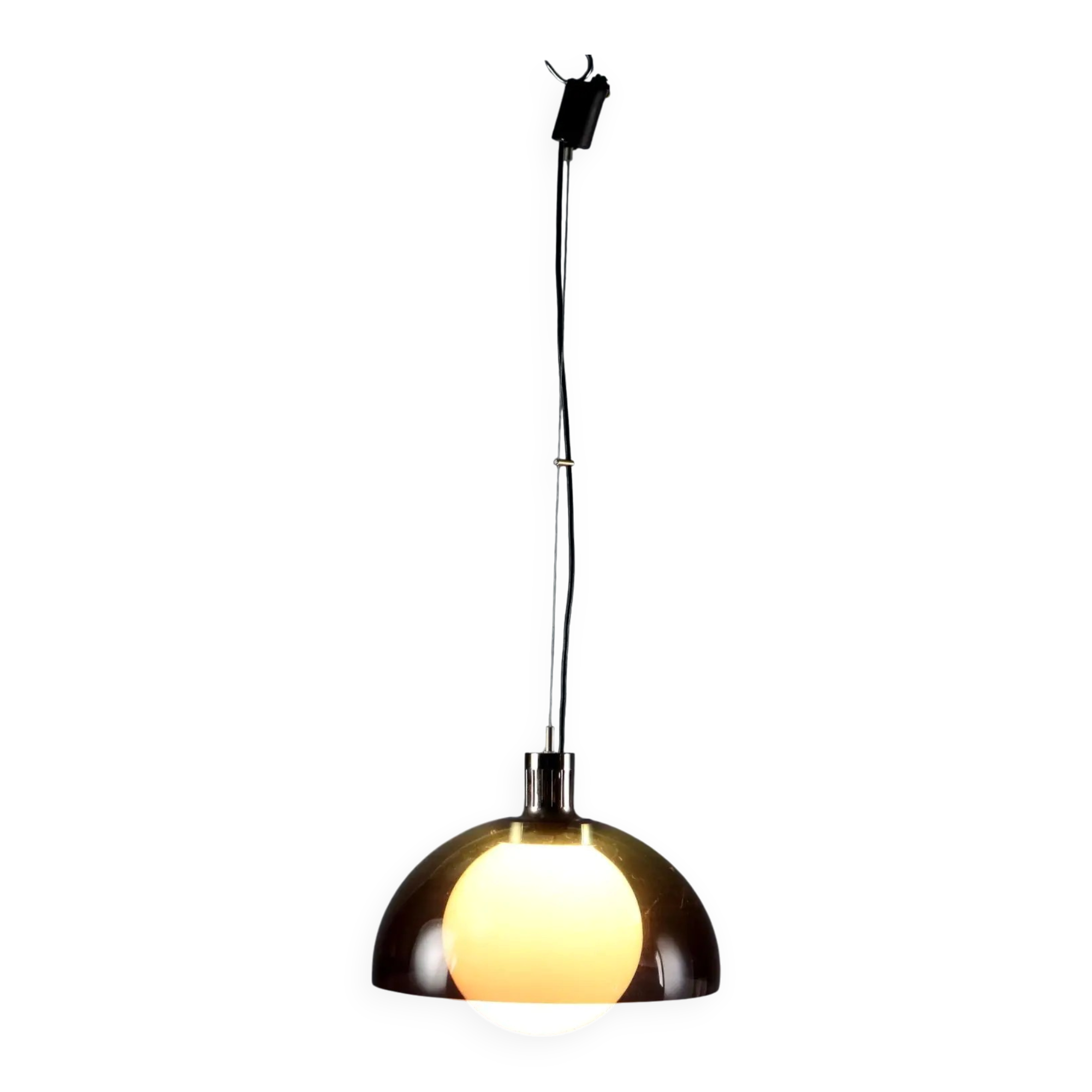 Vintage glass and methacrylate pendant, Italy, 1960s