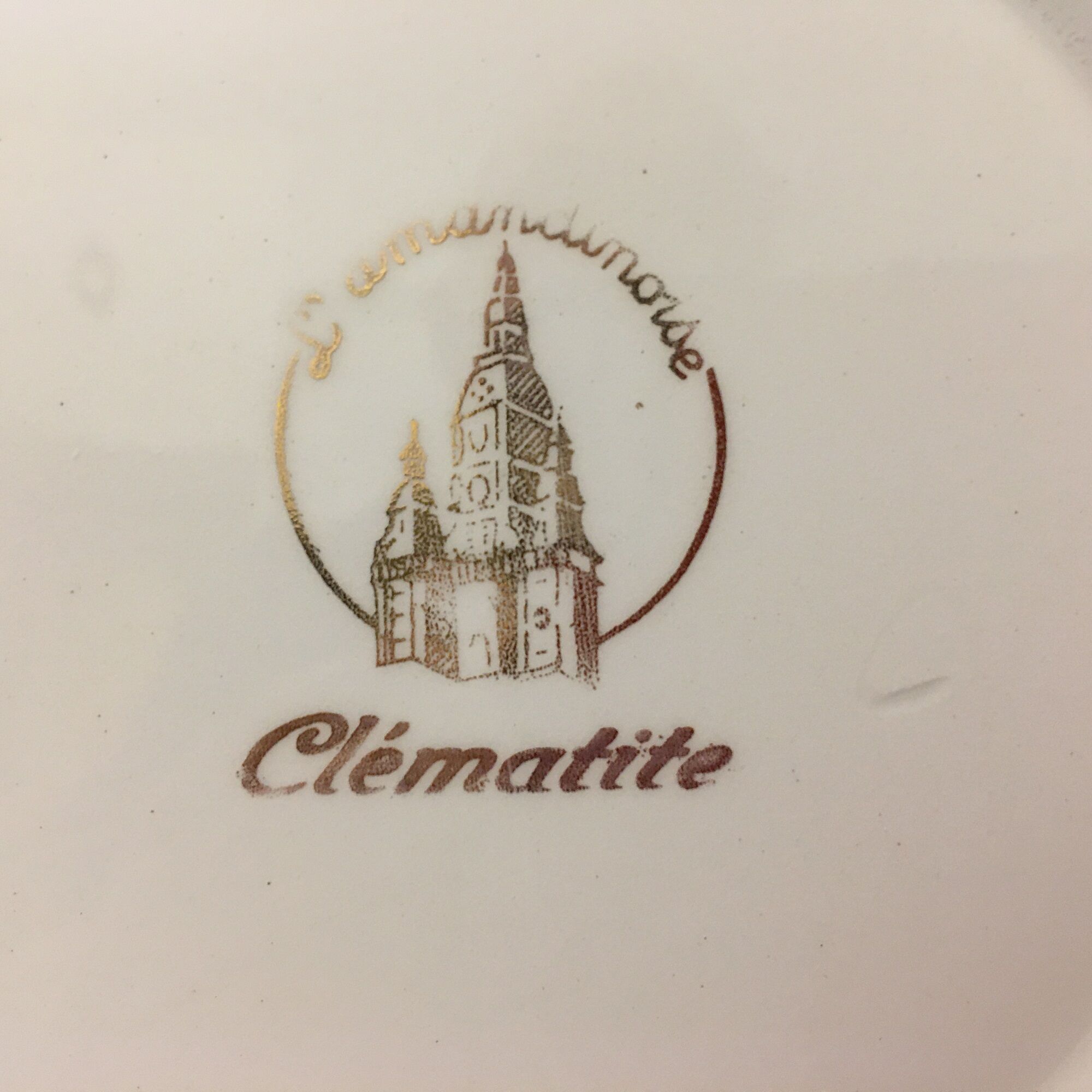 Set of 6 Dessert Plates "L'Amandinoise", model "Clématite"