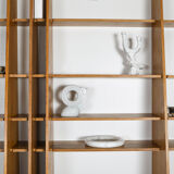 Italian shelving unit in walnut, bespoke vintage architect piece - 1980's