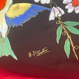 Superb dish n° 40 in emaux de longwy l'arbre aux oiseaux mp chevallier 37 cm