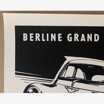 Impression Lithographique L'automobiliste Peugeot "berline grand luxe 203"