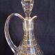 Service à liqueur pour 6 personnes en cristal taillé de Bohème, dorures à feuille d'or