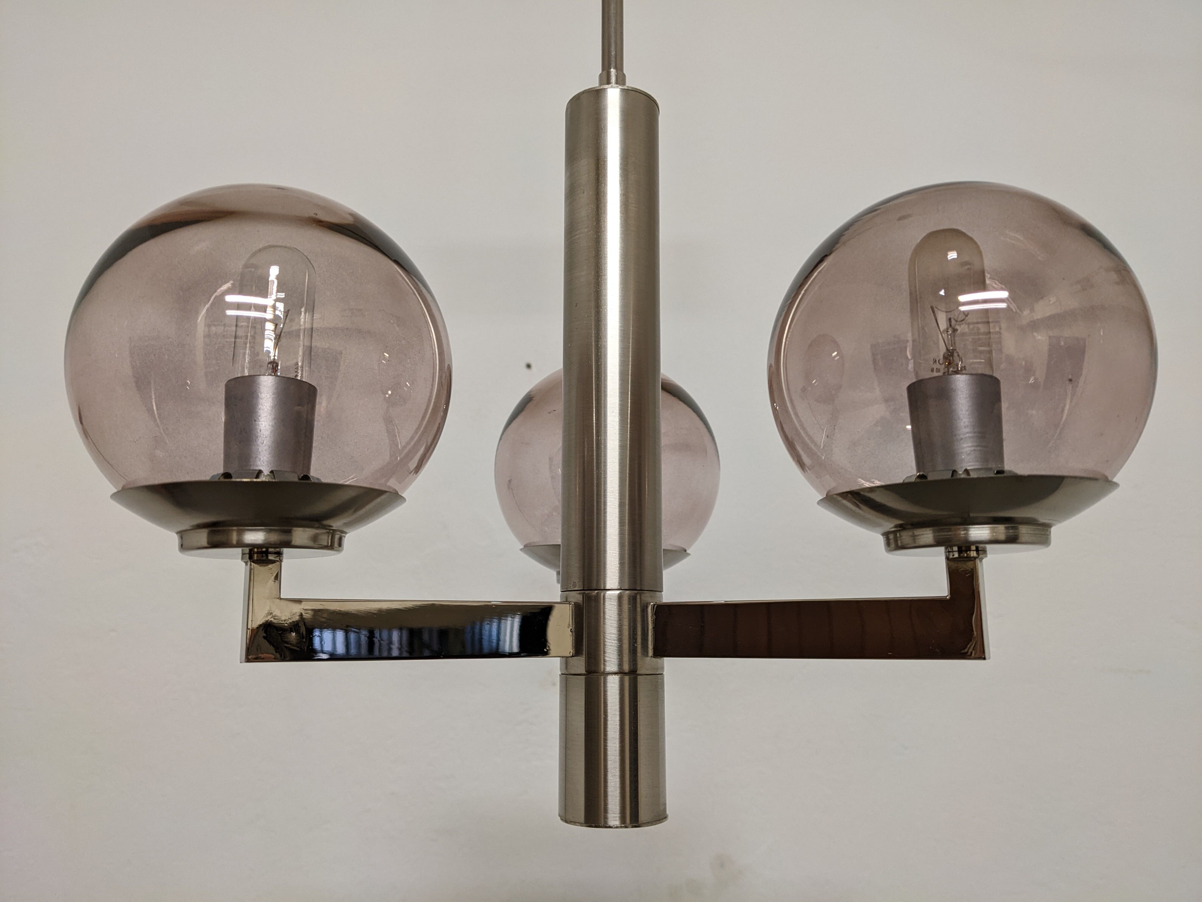 3-light space age chandelier from the 60s-70s