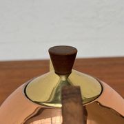 Metal and teak teapot from the mid-century, 1960s.