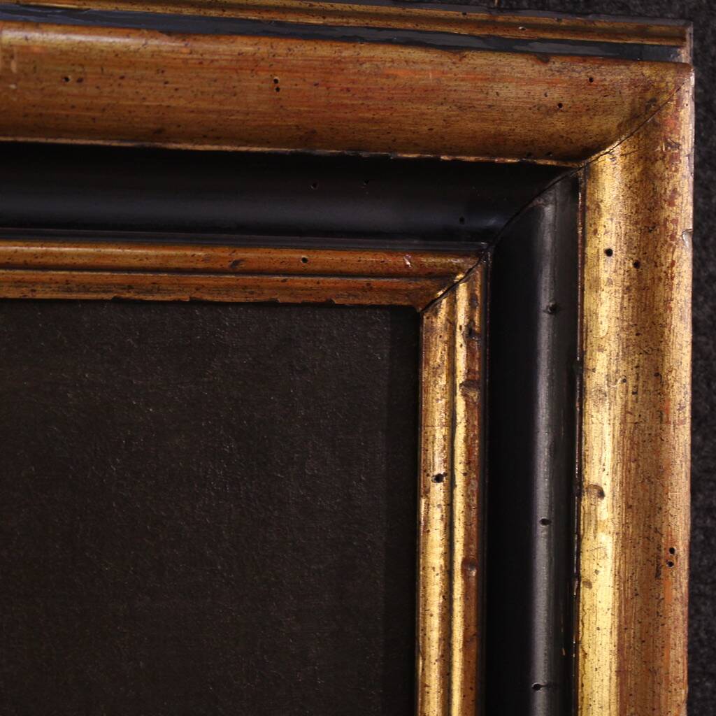 Peinture italienne antique du 17ème siècle, Sainte Famille.