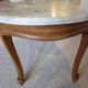 Oval coffee table - carved wood - white veined marble - Regency / Louis XV style