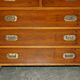 Vintage military campaign chest of drawers in burr yew wood.
