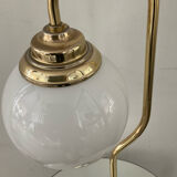 Vintage lamp from the 70s in brass and opaline