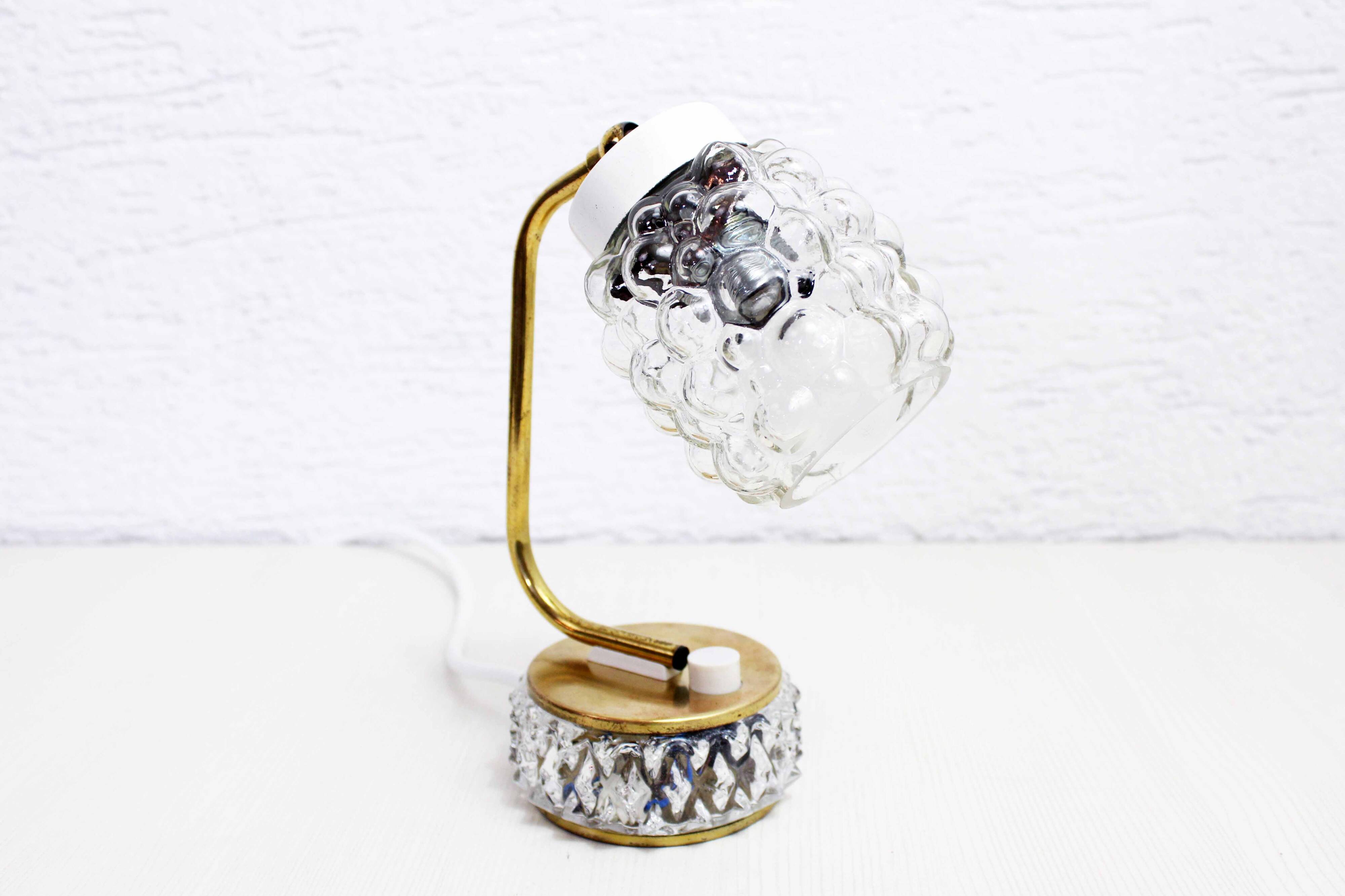 1950s glass bedside lamp