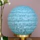 Vintage blue glass globe table lamp from Clichy