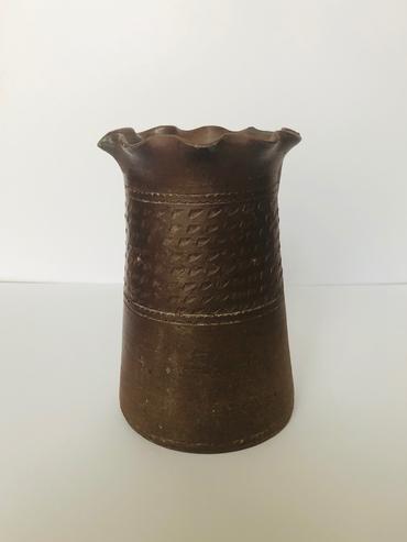 Brown earthenware vase