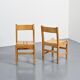 Pair of pine chairs, Maison Regain, France, circa 1970.