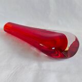 Vintage Whitefriars 20cm Geoffrey Baxter Ruby Red Glass Teardrop Vase