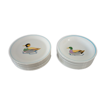 Set of 8 hollow plates Ceraminter, Italy