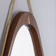 Vintage 1960s oval wooden wall mirror, Italian design