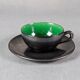 Service of 6 cups and saucers in two-tone ceramic - Faience Saint Clément