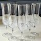 Lot 5 Flûtes Champagne/Cristal d Arques/Mod. Longchamp. Pointes diamant