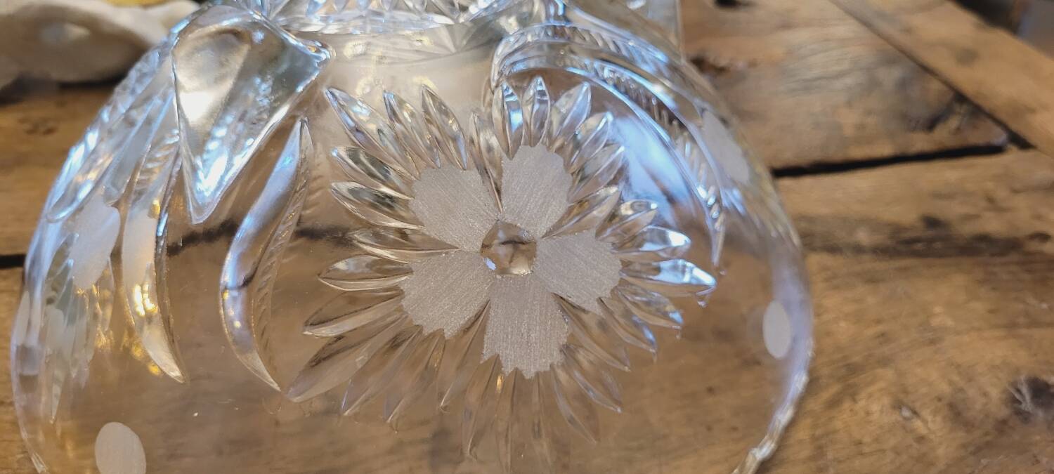 50s molded glass footed bowl