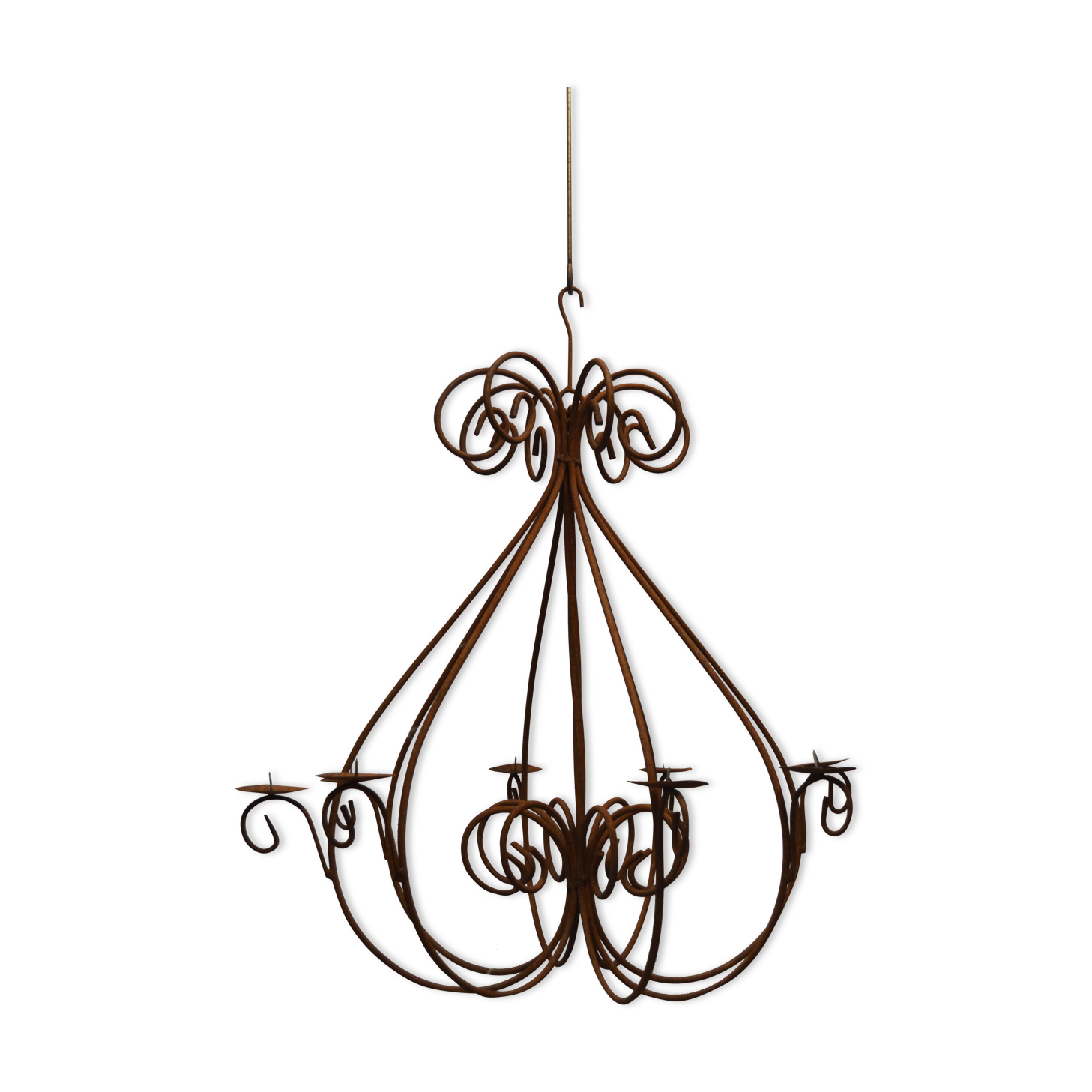 Wrought-iron candle chandelier