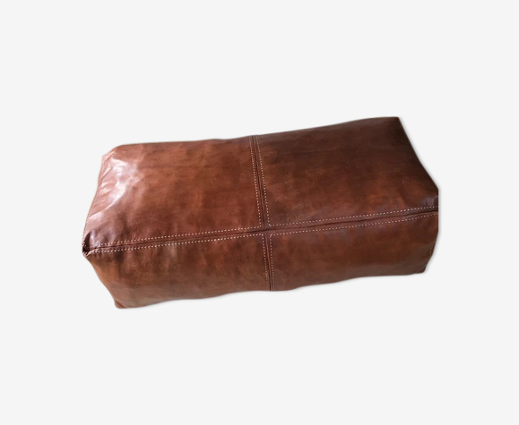 Brown leather floor cushion