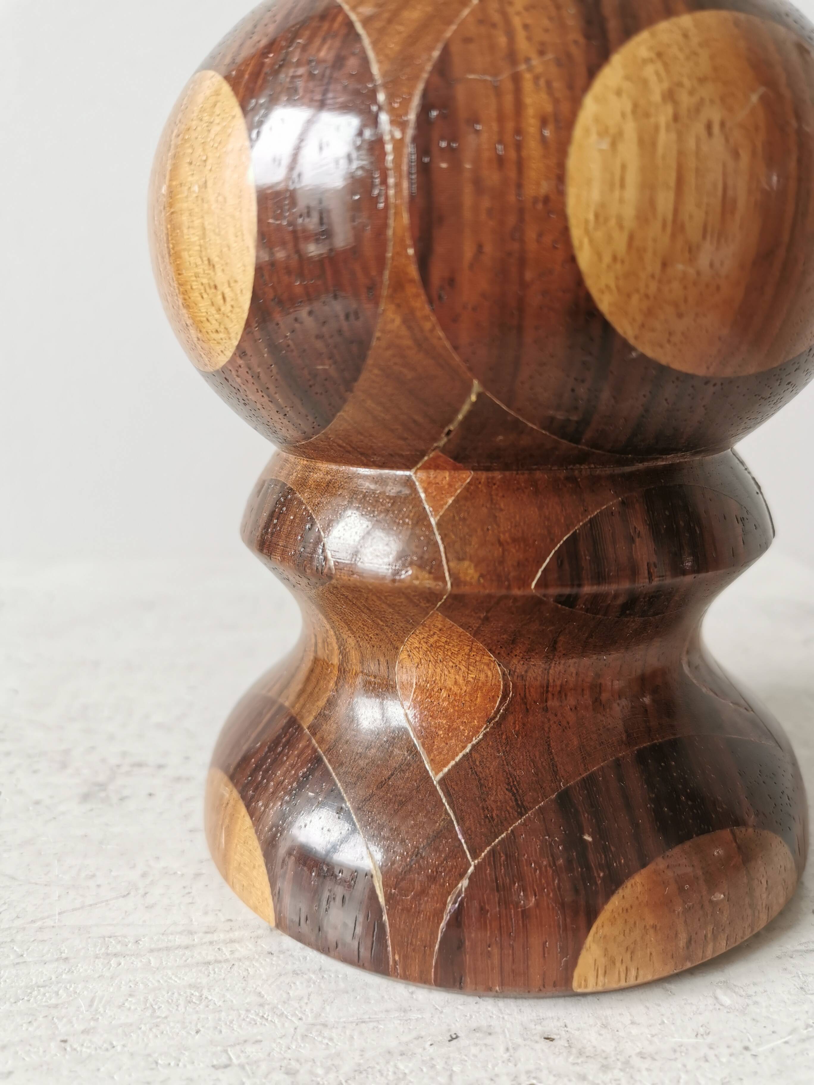 Vintage Wooden Vase: Handcrafted Wood Sculpture, Home Decor