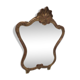Gilded wooden mirror decoration shell Louis XIV