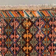 Vintage Turkish Mini Kilim 91x47 cm Wool Small Kelim Runner, shabby Chic