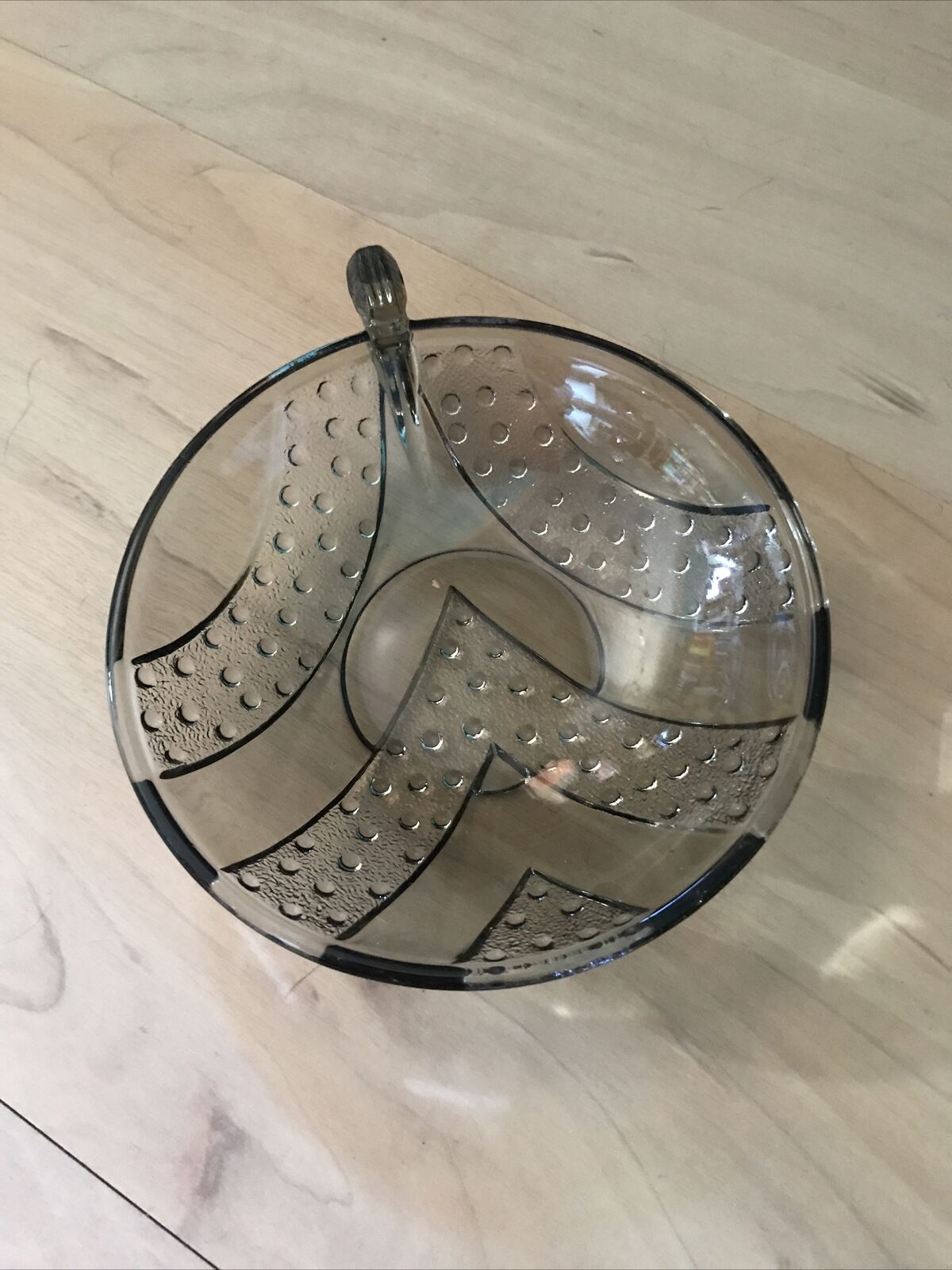 Art deco black coloured glass dessert service