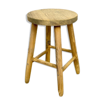 Raw wood stool