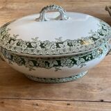 Large old tureen in iron earth, model Murier de Saint amand