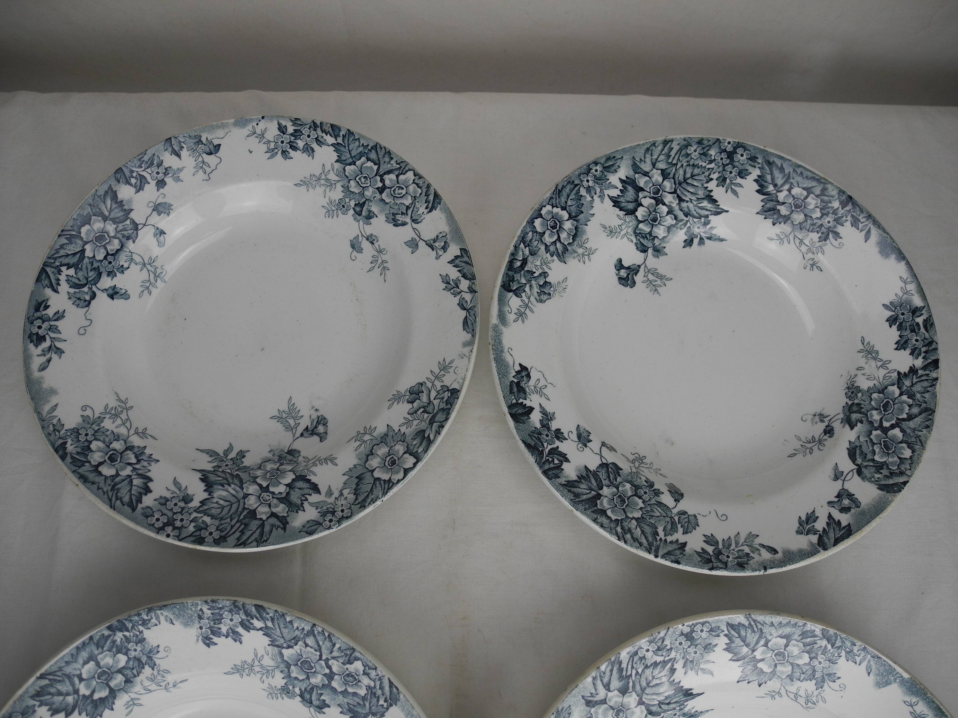 4 Moulin Loups Marie Louise french soup plates